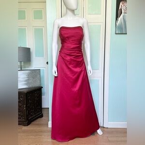 Size 10 Alfred Angelo Red Bridesmaid Dress Mother of Bride Groom Gown Satin
